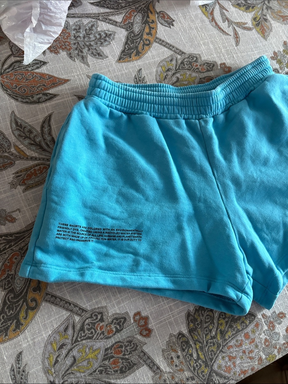 Pangaia Ladies Bright Aqua Athletic Lounge Shorts-S - Picture 3 of 7